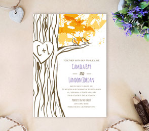 Love bird wedding invitations