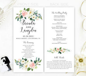 Garden Wedding Programs