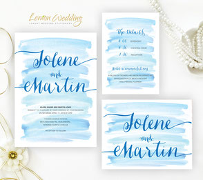 Watercolor wedding invites