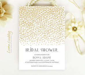 Gold bridal shower invitations