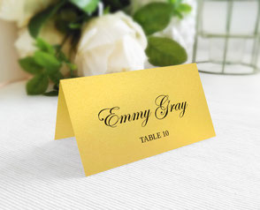 gold seating place cards