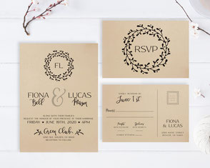 Kraft wedding invitations