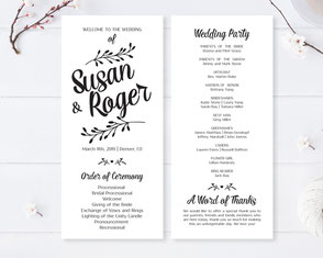 Wedding Programs Lemonwedding Elegant Wedding Programs
