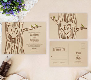Tree wedding invitations