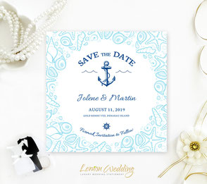 Nautical save the date invitations