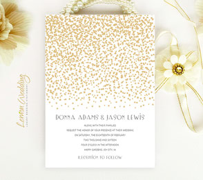 Affordable wedding invitations | Gold invites