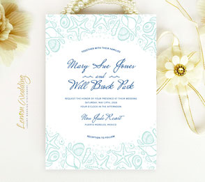 Beach wedding invitations