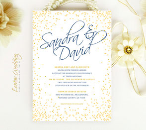 confetti wedding invitations