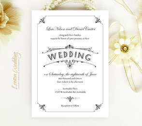 traditional elegant wedding invitations 