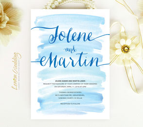 Wedding invitations blue