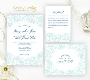 seashell wedding invitations | nautical invites