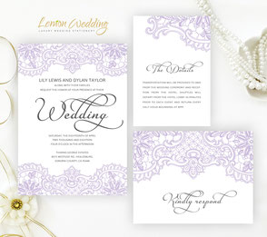 Light Purple wedding invitations