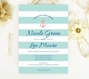 Beach Wedding Invitations Lemonwedding