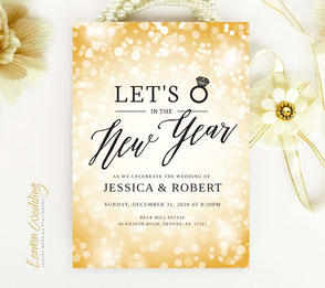 New Year's Eve wedding invitation