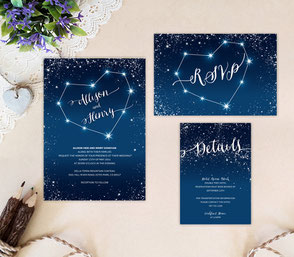 Heart themed wedding invitations