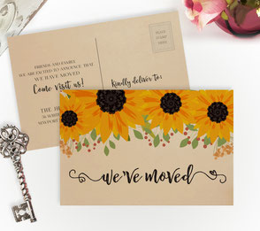 sunflower change of address cards