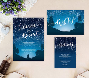 Bride & groom wedding invitations