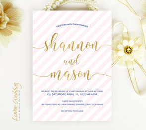 Pink and gold invitation