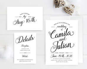 Traditional wedding invitations packs