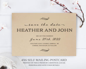Formal save the date postcards