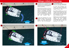 Top view, Catamaran Skipper Training book, Catamaran Docking Training, Catamaran Lagoon 42, Catamaran Maneuer Training, Catamaran Skipper Training, Catamaran Harbor Maneuver Training, Spring leash undocking, Catamaran Docking Training, Nautical Miles