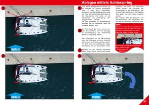 Catamaran Skipper Training book, Catamaran Docking Training, Catamaran Lagoon 42, Catamaran Maneuer Training, Catamaran Skipper Training, Catamaran Harbor Maneuver Training, Spring leash undocking, Catamaran Docking Training, Nautical Miles, undocking