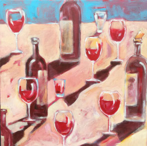 acryl op doek. 50 x 50 cm. Zomerse dagen.