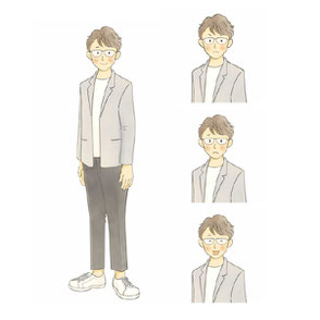 男性の喜怒哀楽を表したイラスト