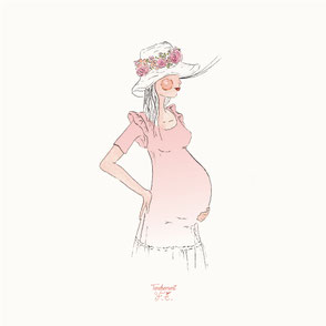 tendrement fé illustration papeterie bohème écoresponsable cartes illustrées aquarelle carterie maternité grossesse poétique fleurs