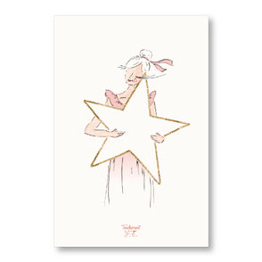 Tendrement Fé - illustration papeterie bohème carte tendre étoile paillettes or collection illustrée aquarelle poétique illustratrice