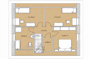 Planansicht Modell Nordkap 110 Obergescoss