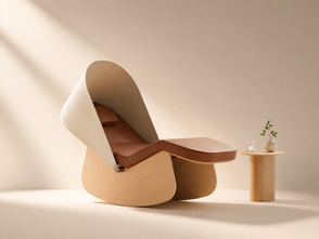Cocon de sieste Nap&Up coloris cognac, fauteuil de repos ergonomique pour aménager un espace de sieste en entreprise.