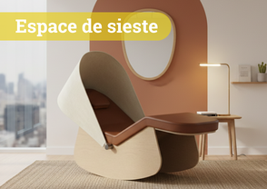 Mobilier dédié à la sieste en entreprise pour créer des espaces de repos et de récupération.