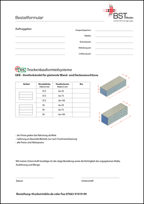 Bestellformular Streifenbündel