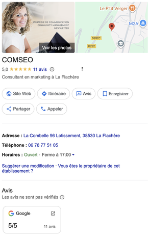 Fiche Entreprise Google My Business