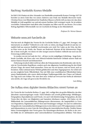 Artikel über www.zeit-fuer-berlin.de in den Mitteilungen des Vereins für die Geschichte Berlin. Inhalt.s.