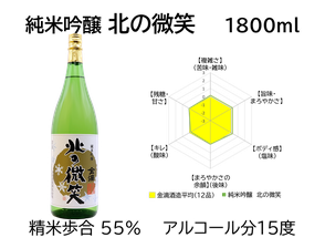 純米吟醸 北の微笑　1800ml