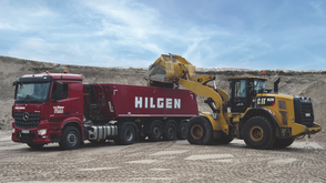 Hilgen Bus Lkw Busfahrt Erdarbeiten Transport Sand Tieflader  