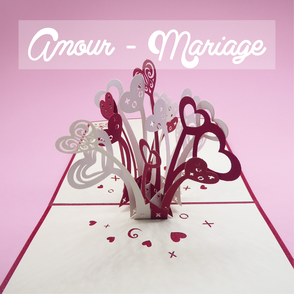Toute la collection de cartes pop-up amour et saint Valentin