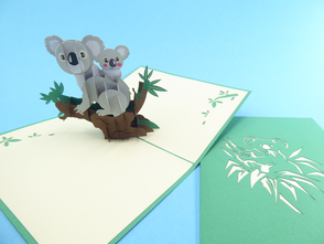 Carte pop-up koalas - carte kirigami koala