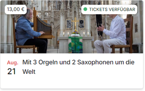 Mit 3 Orgeln und 2 Saxophonen um die Welt