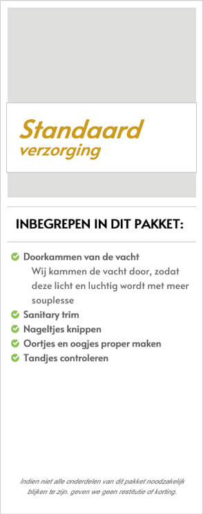 Standaard verzorging kattentrimsalon bastet