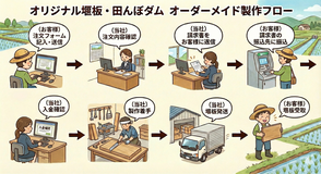 オリジナル堰板・田んぼダム　オーダーメイド製作フロー