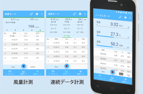 ワイヤレス風速計AF101　スマホアプリ