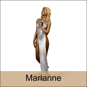 sculpture en bronze d'une femme drapée et debout