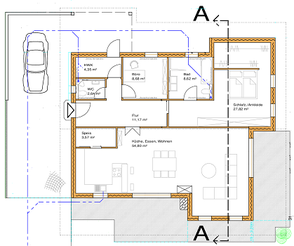 Holzhaus in Blockbauweise -Blockhaus - Werkplanung - Holzbau - Massivholzhaus - Nürnberg - Bayern - Bayern - Niedersachsen - Nordrhein Westfalen - Einfamilienhaus - Grundriss - Wir bauen finnische Blockhäuser in Deutschland 