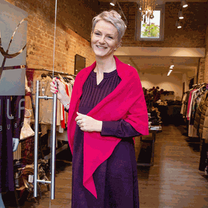 Großes, zweifädiges Kaschmir-Triangle BIG in Pink Hibiscus