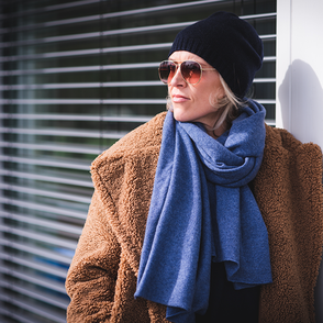 Kaschmirschal PLAID in Jeans Blue