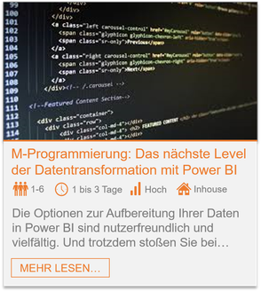 Training - Power BI M-Programmierung: Das nächste Level der Datentransformation mit Power BI