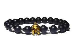 bracelet homme noir gladiateur or